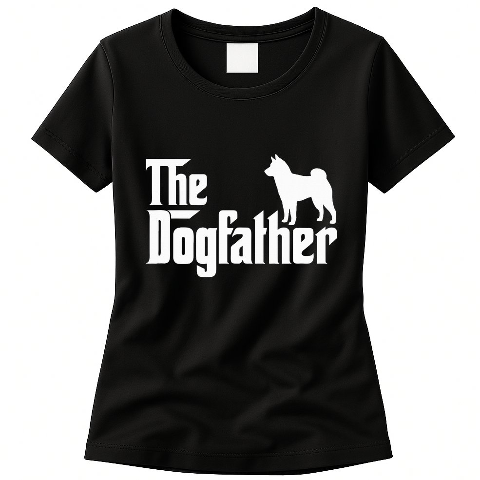 Shiba Inu The Dogfather Dog Dad Papa Womens T-Shirt