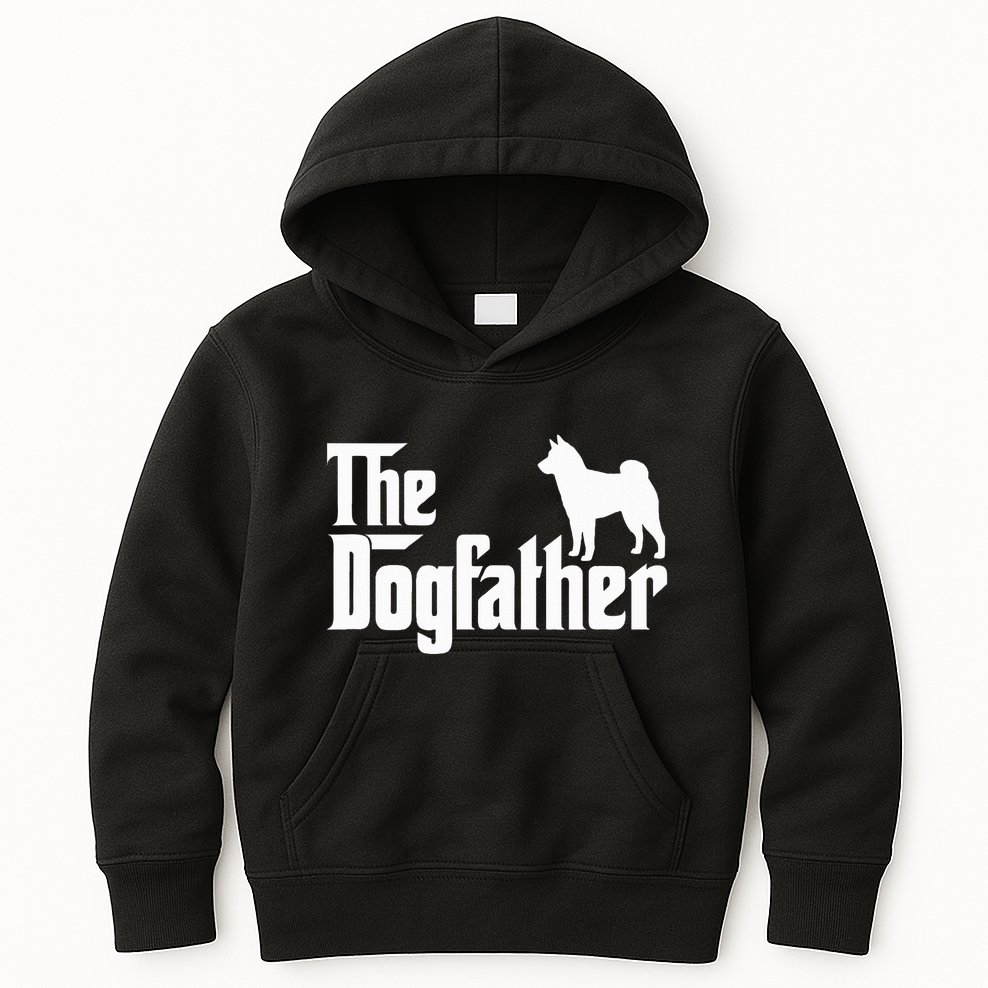 Shiba Inu The Dogfather Dog Dad Papa Kids Hoodie