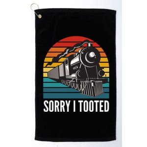 Sorry I Tooted, Funny Train Lovers, Funny Locomotive & Train Platinum Collection Golf Towel