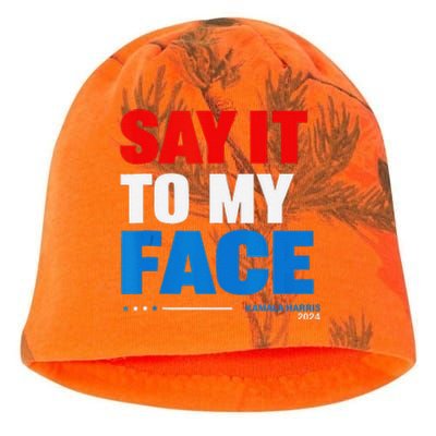 Say It To My Face Kamala Harris 2024 Kati - Camo Knit Beanie