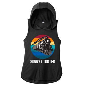 Sorry I Tooted, Funny Train Lovers Funny Locomotive & Train Ladies PosiCharge Tri-Blend Wicking Draft Hoodie Tank