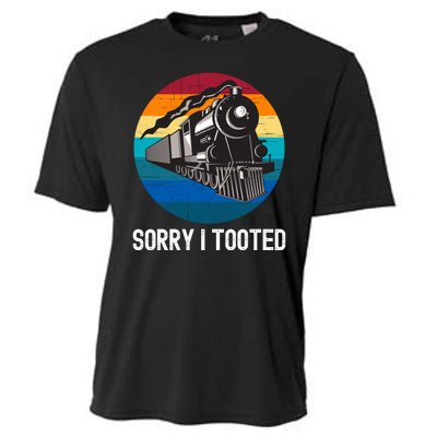 Sorry I Tooted, Funny Train Lovers Funny Locomotive & Train Cooling Performance Crew T-Shirt