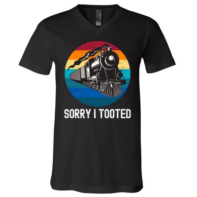 Sorry I Tooted, Funny Train Lovers Funny Locomotive & Train V-Neck T-Shirt