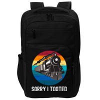 Sorry I Tooted, Funny Train Lovers Funny Locomotive & Train Impact Tech Backpack