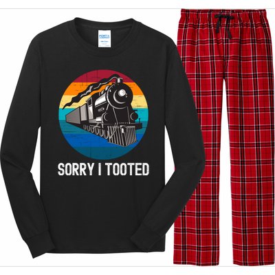 Sorry I Tooted, Funny Train Lovers Funny Locomotive & Train Long Sleeve Pajama Set