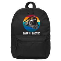 Sorry I Tooted, Funny Train Lovers Funny Locomotive & Train 16 in Basic Backpack