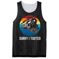 Sorry I Tooted, Funny Train Lovers Funny Locomotive & Train Mesh Reversible Basketball Jersey Tank