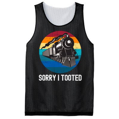 Sorry I Tooted, Funny Train Lovers Funny Locomotive & Train Mesh Reversible Basketball Jersey Tank