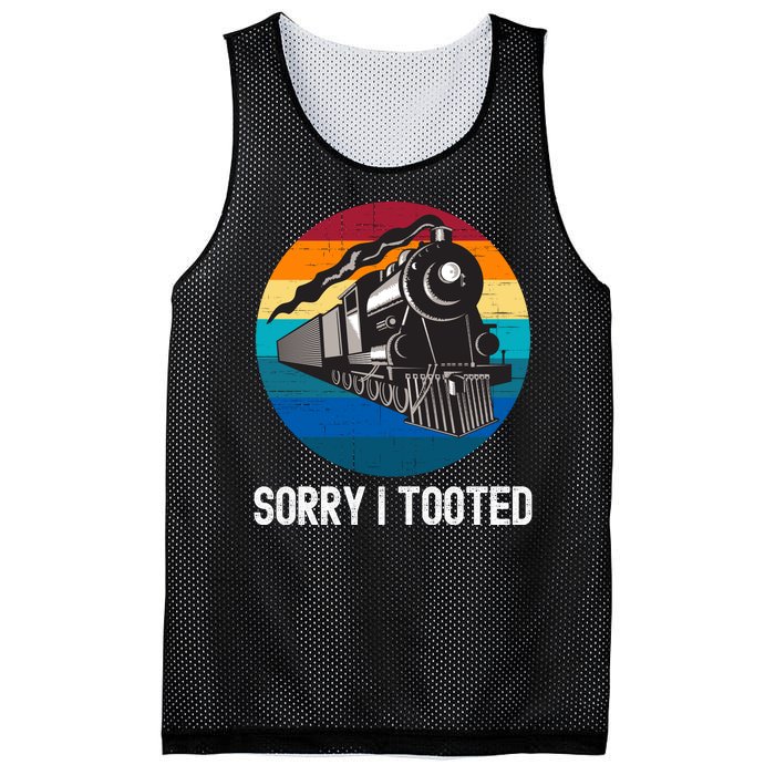 Sorry I Tooted, Funny Train Lovers Funny Locomotive & Train Mesh Reversible Basketball Jersey Tank