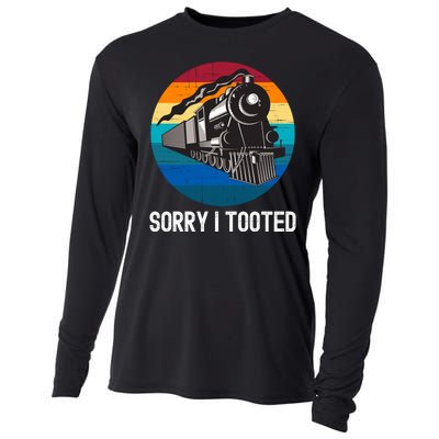 Sorry I Tooted, Funny Train Lovers Funny Locomotive & Train Cooling Performance Long Sleeve Crew