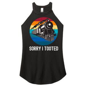 Sorry I Tooted, Funny Train Lovers Funny Locomotive & Train Women's Perfect Tri Rocker Tank