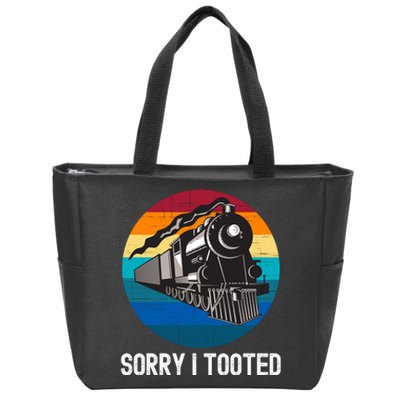 Sorry I Tooted, Funny Train Lovers Funny Locomotive & Train Zip Tote Bag