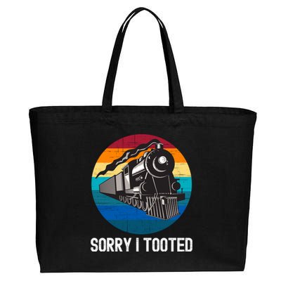 Sorry I Tooted, Funny Train Lovers Funny Locomotive & Train Cotton Canvas Jumbo Tote