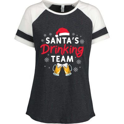 Santa's Ing Team Holiday Ing Lover Xmas Party Gift Enza Ladies Jersey Colorblock Tee