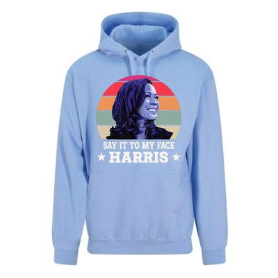 Say It To My Face Kamala Harris 2024 Quote Unisex Surf Hoodie