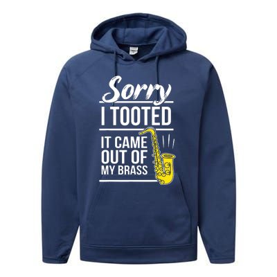 Sorry I Tooted Brass Saxophonist Saxist Sax Saxophone Performance Fleece Hoodie