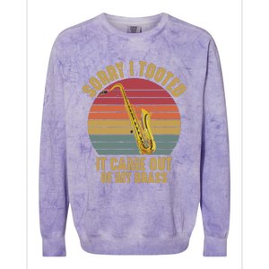 Sorry I Tooted Saxophone Player Saxophonist Marching Band Colorblast Crewneck Sweatshirt