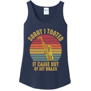 Sorry I Tooted Saxophone Player Saxophonist Marching Band Ladies Essential Tank