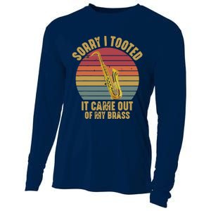 Sorry I Tooted Saxophone Player Saxophonist Marching Band Cooling Performance Long Sleeve Crew