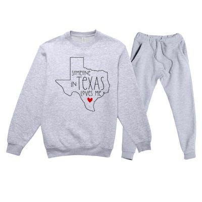 Someone In Texas Loves Me Premium Crewneck Sweatsuit Set