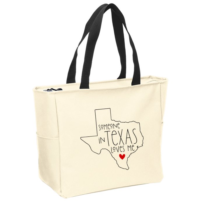 Someone In Texas Loves Me Zip Tote Bag
