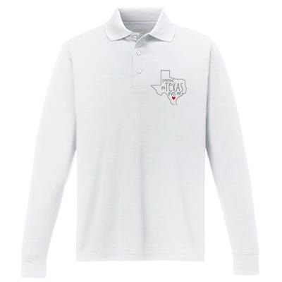 Someone In Texas Loves Me Performance Long Sleeve Polo