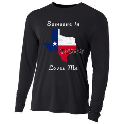 Someone In Texas Loves Me Travel Cute State Logo Cooling Performance Long Sleeve Crew