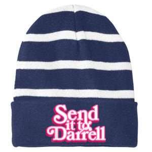 Send It To Darrell Striped Beanie with Solid Band