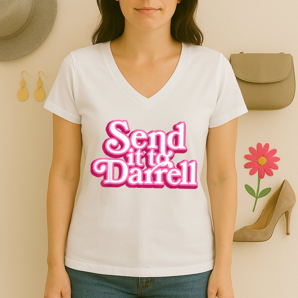 Send It To Darrell Women's V-Neck T-Shirt