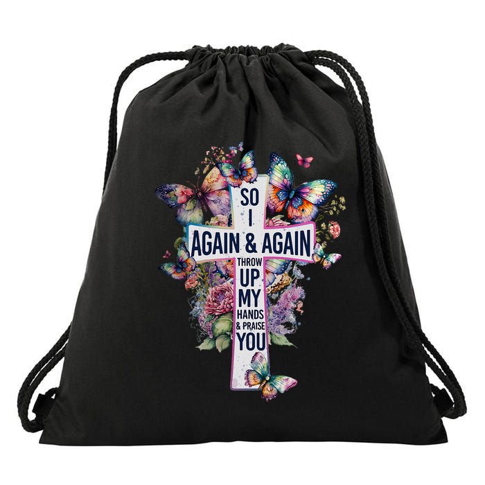 So I Throw Up My Hands Brandon Lake And Praise You Drawstring Bag