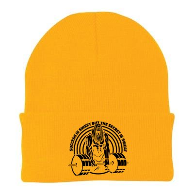 Sweat Is The Secret Deadlifter Funny Gift Knit Cap Winter Beanie