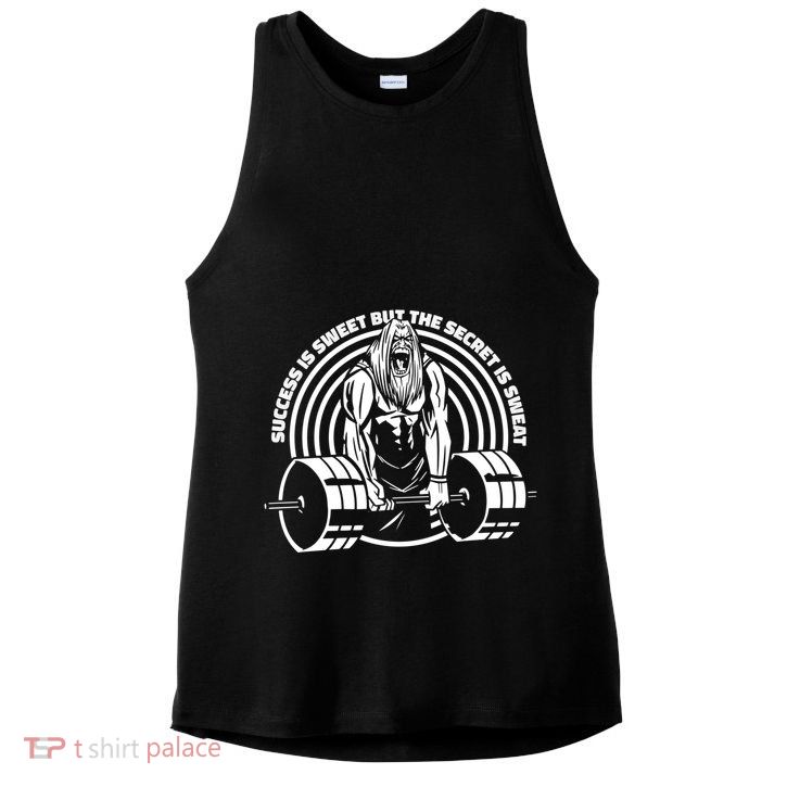 Sweat Is The Secret Deadlifter Funny Gift Ladies PosiCharge Tri-Blend Wicking Tank