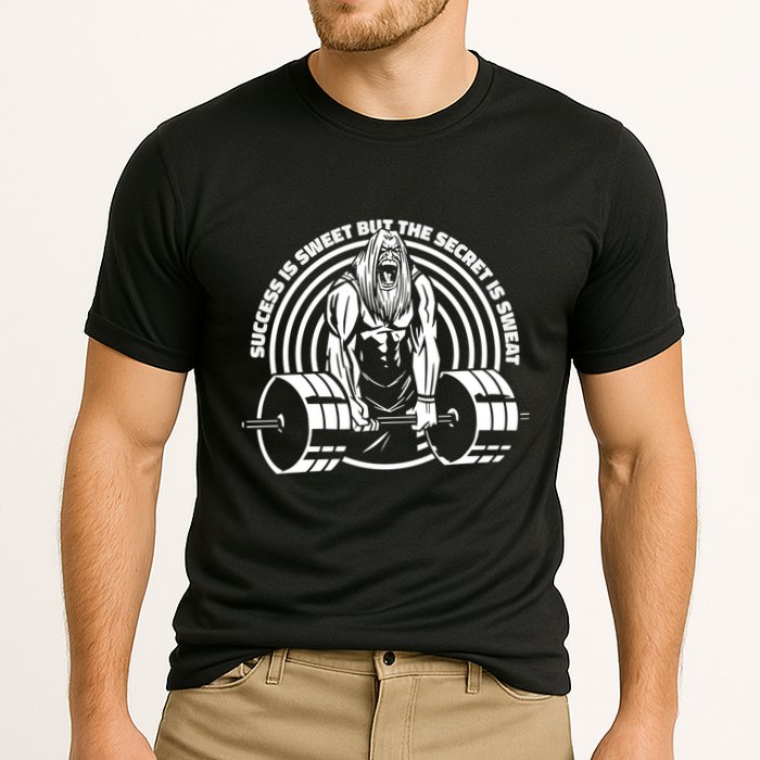 Sweat Is The Secret Deadlifter Funny Gift Cooling Performance Crew T-Shirt