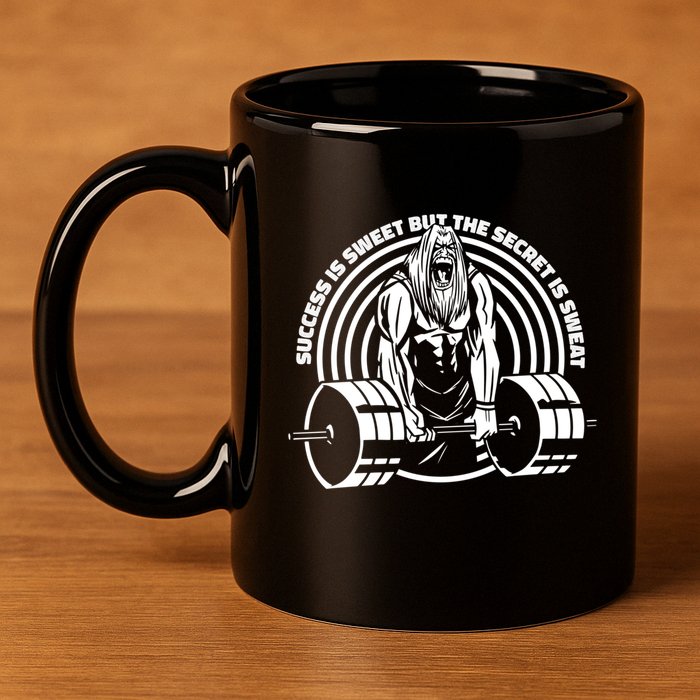 Sweat Is The Secret Deadlifter Funny Gift 11oz C Handle Ceramic Mug