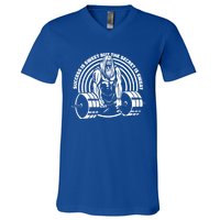 Sweat Is The Secret Deadlifter Funny Gift V-Neck T-Shirt