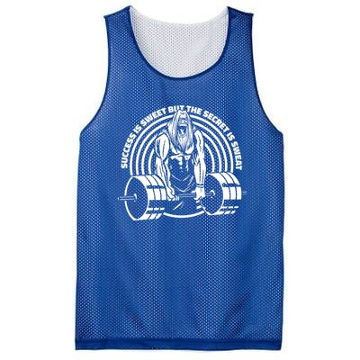 Sweat Is The Secret Deadlifter Funny Gift Mesh Reversible Basketball Jersey Tank