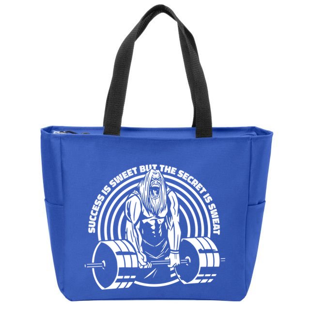 Sweat Is The Secret Deadlifter Funny Gift Zip Tote Bag