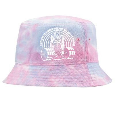 Sweat Is The Secret Deadlifter Funny Gift Tie-Dyed Bucket Hat