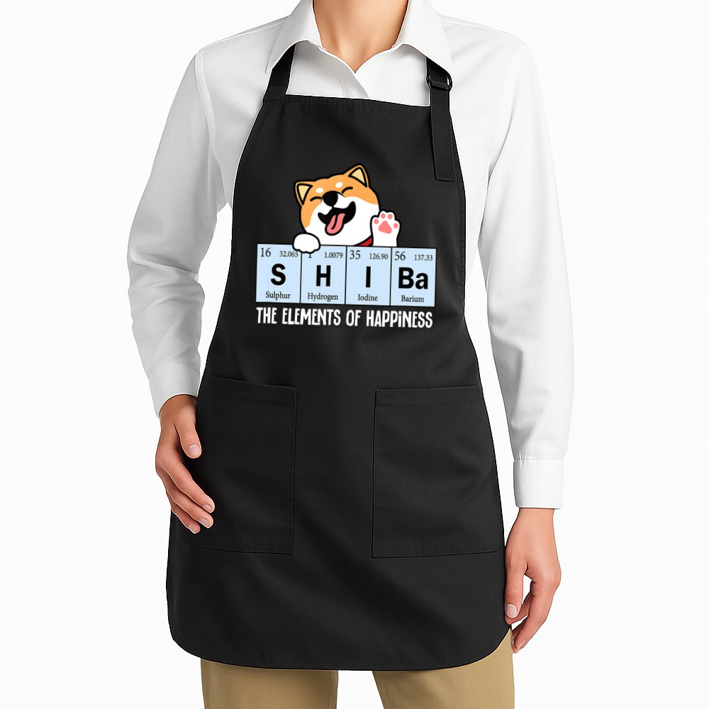 Shiba Inu Table Of Elements Happiness Shiba Inu Gift Apron