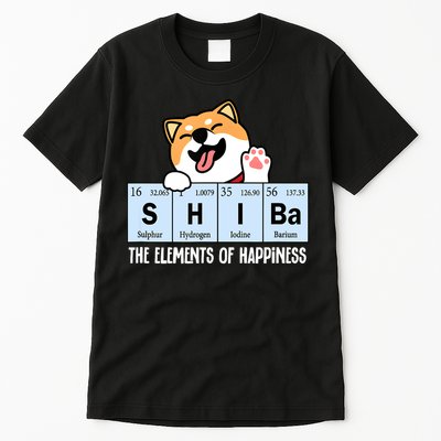 Shiba Inu Table Of Elements Happiness Shiba Inu Gift Tall T-Shirt