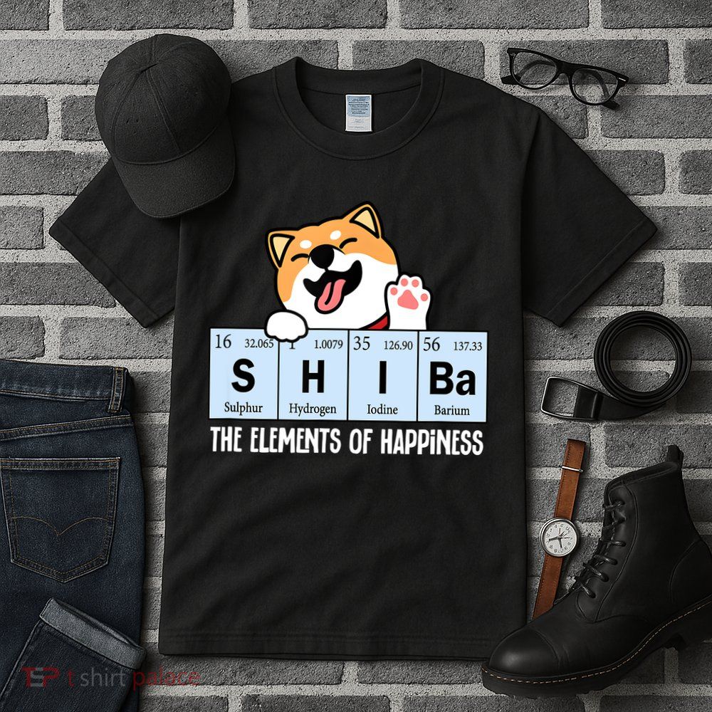 Shiba Inu Table Of Elements Happiness Shiba Inu Gift Tall T-Shirt