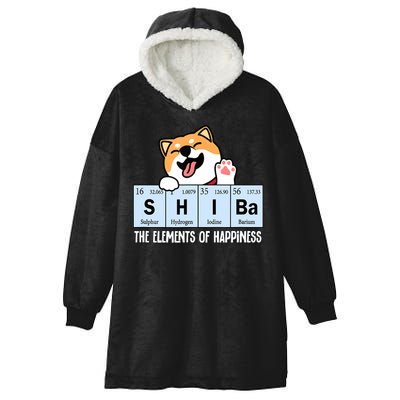 Shiba Inu Table Of Elements Happiness Shiba Inu Gift Hooded Wearable Blanket