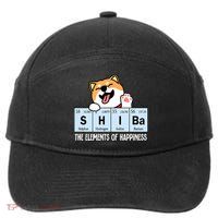 Shiba Inu Table Of Elements Happiness Shiba Inu Gift 7-Panel Snapback Hat