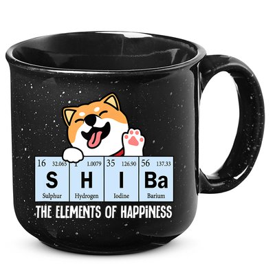 Shiba Inu Table Of Elements Happiness Shiba Inu Gift 15oz Campfire Ceramic Mug