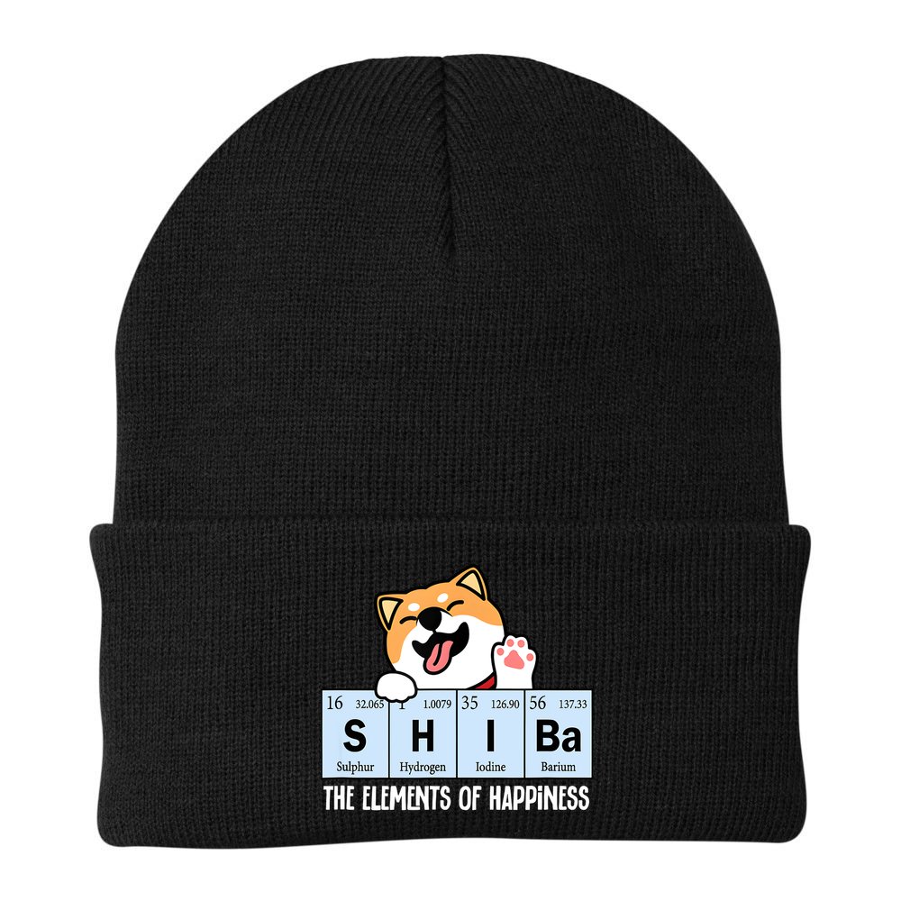 Shiba Inu Table Of Elements Happiness Shiba Inu Gift Beanie