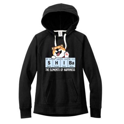 Shiba Inu Table Of Elements Happiness Shiba Inu Gift Women's Fleece Hoodie