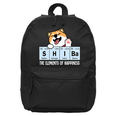 Shiba Inu Table Of Elements Happiness Shiba Inu Gift 16 in Basic Backpack