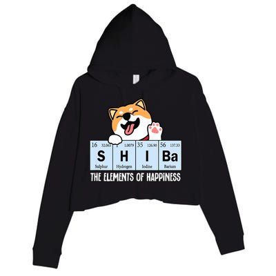 Shiba Inu Table Of Elements Happiness Shiba Inu Gift Crop Fleece Hoodie
