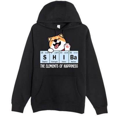 Shiba Inu Table Of Elements Happiness Shiba Inu Gift Premium Pullover Hoodie
