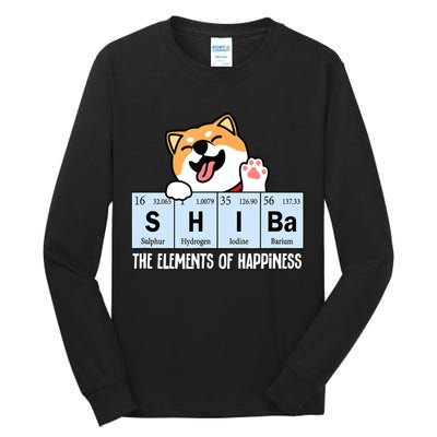 Shiba Inu Table Of Elements Happiness Shiba Inu Gift Tall Long Sleeve T-Shirt